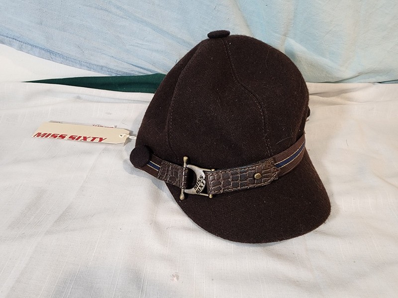 Miss Sixty Vintage BZX0500 Brown Culver Hat, All Cotton, 22 cm, Nice!
