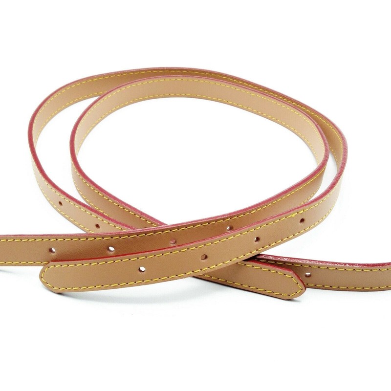 One Pair Genuine Non Adjustable Honey Patina Vachetta Leather Strap Bucket Mara