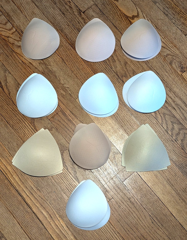 10 Pair (20 individual) Foam Padded Inserts for bra swim top clothing never worn
