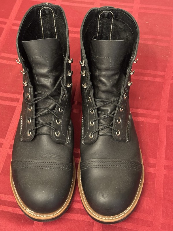 Red Wing Shoes Iron Ranger Black Leather Cap Toe Boots , Men 11.5 EE