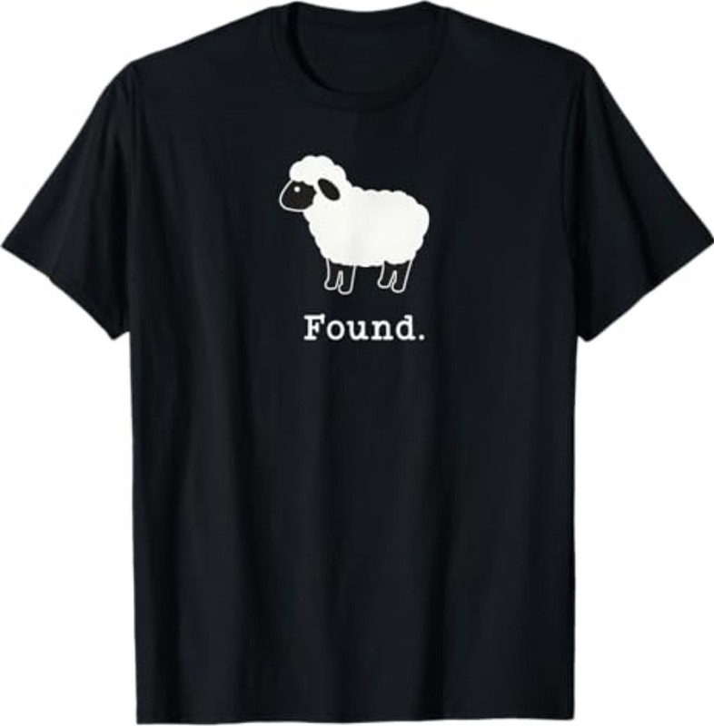 Found Minimalist Sheep Christian Psalm 23 Lamb Christian T-Shirt