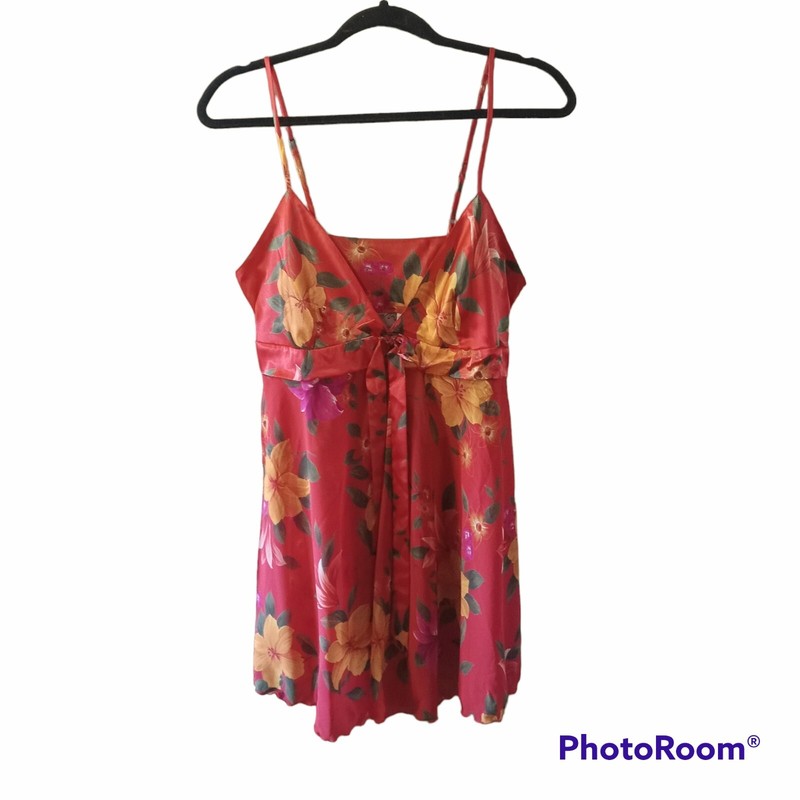 NWT Intimate Secrets Medium Nightie Lingerie Slip Dress Beautiful Orange Floral