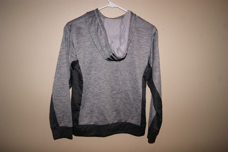Adidas Youth Color Block logo Hoodie, Medium (10/12), Gray/Black (toteR) gallery