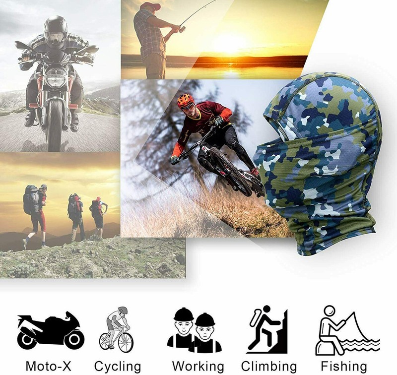 UV Protection Camo Balaclava Tactical Face Mask Ski Sun Hood Mask Hat Men Women gallery