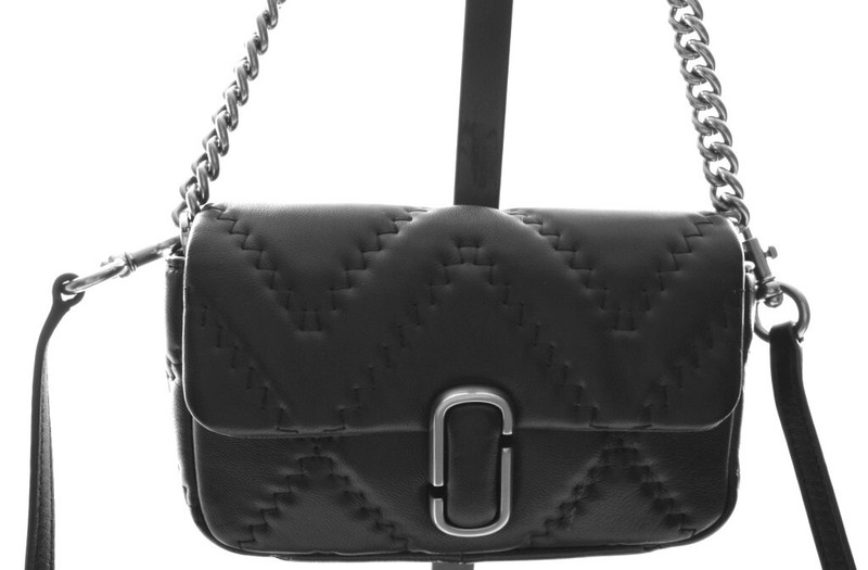 New Marc Jacobs The J Marc Mini Quilted Black Leather Shoulder Crossbody Bag