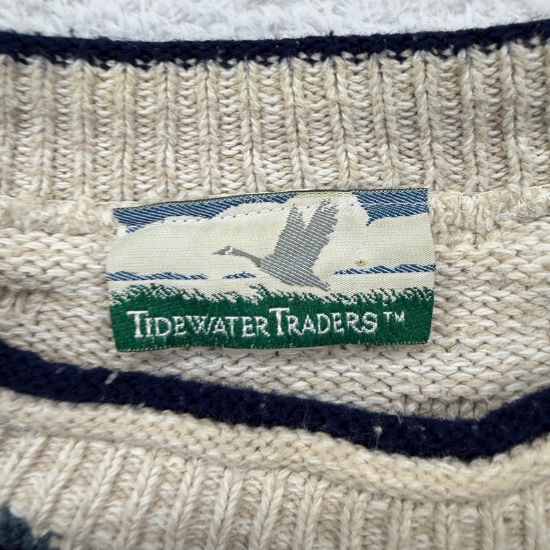 Vintage Tidewater Traders Mens Large Geometric Pattern Cotton Acrylic Sweater gallery