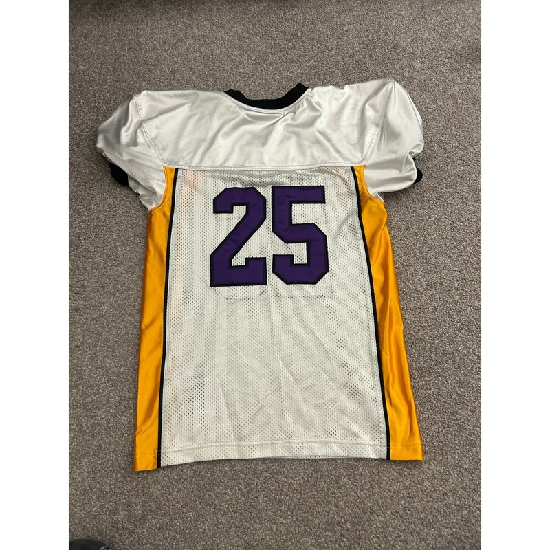 Vintage Issaquah Football Jersey Youth L White Yellow Purple 25 Excellent Mesh gallery