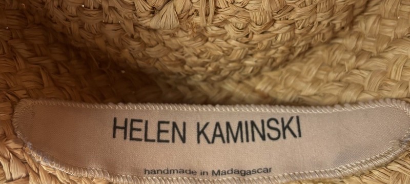 Helen Kaminski Braided Raffia Sun Hat Beige Natural Kettle Brim Preppy Summery gallery