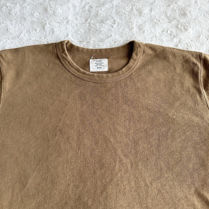 Buck Mason Field-Spec Shirt Tee Mens XXL 2XL Tan Cotton Heavy Military Boxy Crew gallery