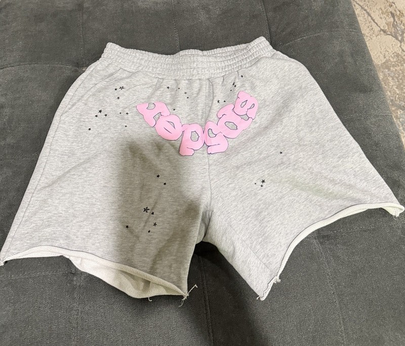 Sp5der Grey Cotton Shorts