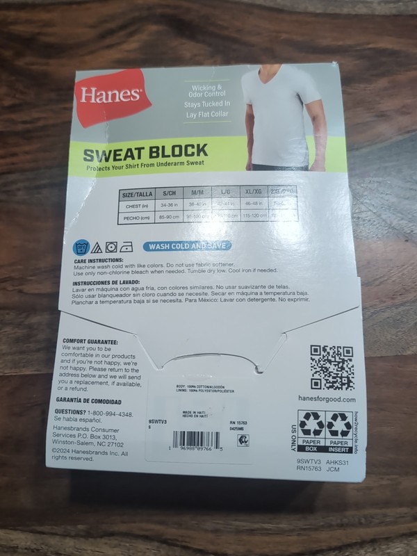 Hanes Premium Sweat Block 3-pack Tagless V-necks White Size Small 34-36 gallery