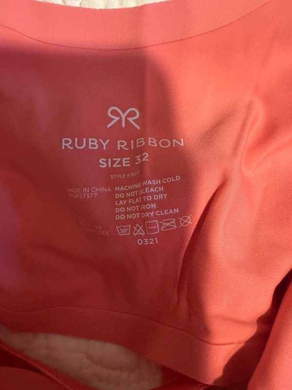 RUBY RIBBON SECOND SKIN SCOOP Wireless DEMIETTE #1807 Pink Sorbet Sz 32 NEW gallery