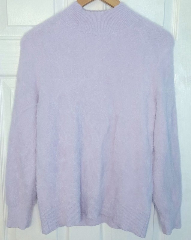Vintage Style Lavender Purple 90s Y2K High Neck Retro Sweater Women’s Size Small