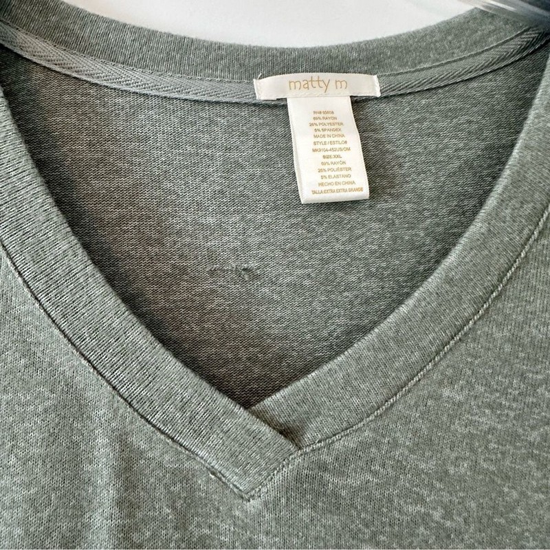 XXL Seafoam Green Matty M v-neck Sweater gallery