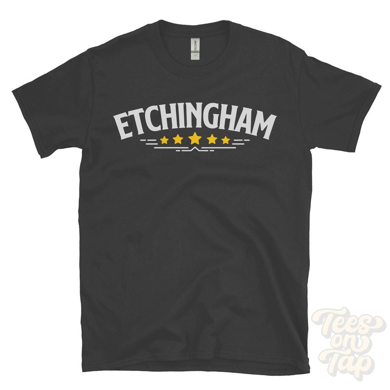 ETCHINGHAM 5-STAR RETRO LOGO T-SHIRT hastings east sussex england uk