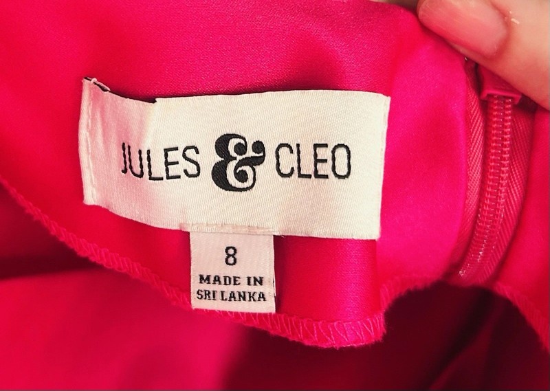 Jules & Cleo Pink Solid V-Neck Spaghetti Strap Long Maxi Dress Women’s 8 gallery