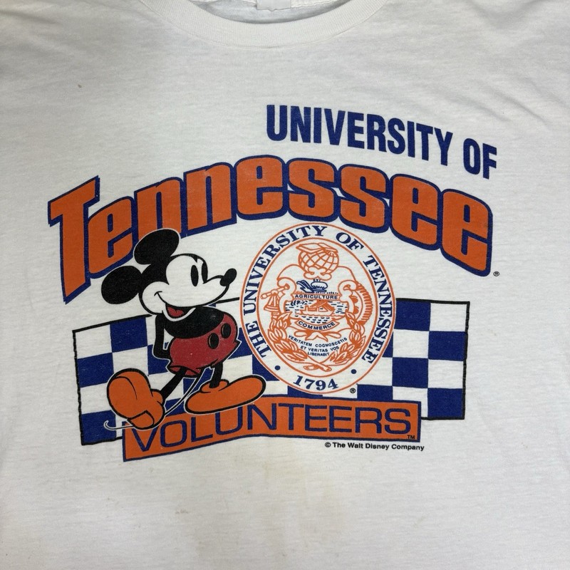 Vintage 90s Tennessee Volunteers Mickey Mouse T-Shirt Single Stitch Boxy Medium gallery