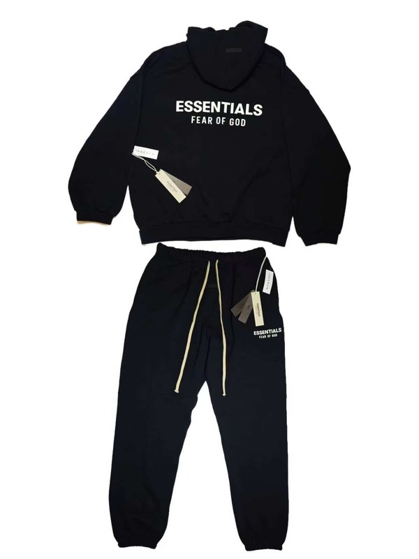 Essentials Oversized Hoodie Sweatsuit Set Dark Oatmeal/Stretch Limo Black XS-XL