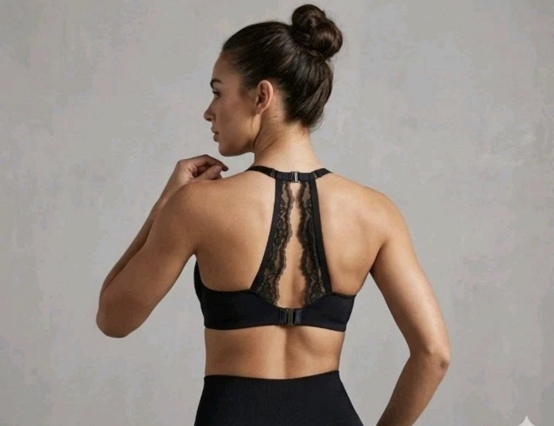 Torrid Curve Black Lace Racerback Push-Up Underwired Bra 40B gallery