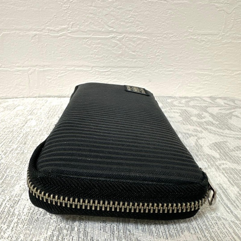 Excellent Condition PORTER Porter Drawing Long Wallet Round Zip Canvas Black gallery