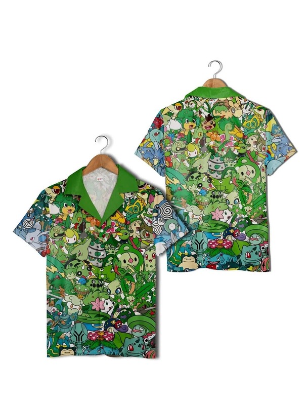 Glass Type Pokemon Hawaiian Shirt Aloha Summer Beach Outfits Pokemon Lovers Gift
