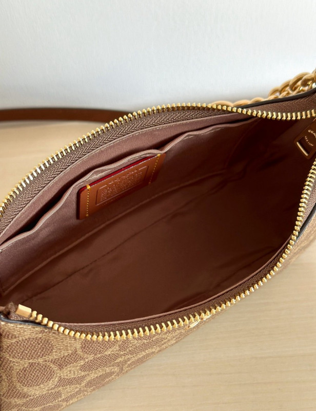 Coach Teri Shoulder Bag In Signature Canvas Gold /Brown CV933 NEW FAST FREE SHIP gallery