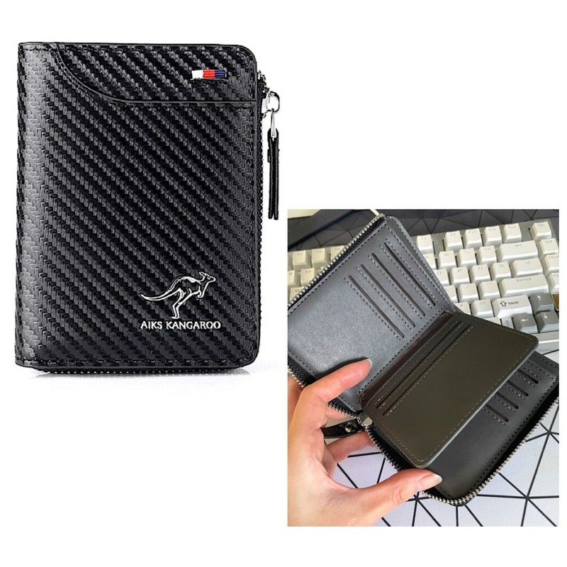 Mens RFID Blocking Leather Wallet Credit Card ID Holder Zipper Purse Waterproof gallery