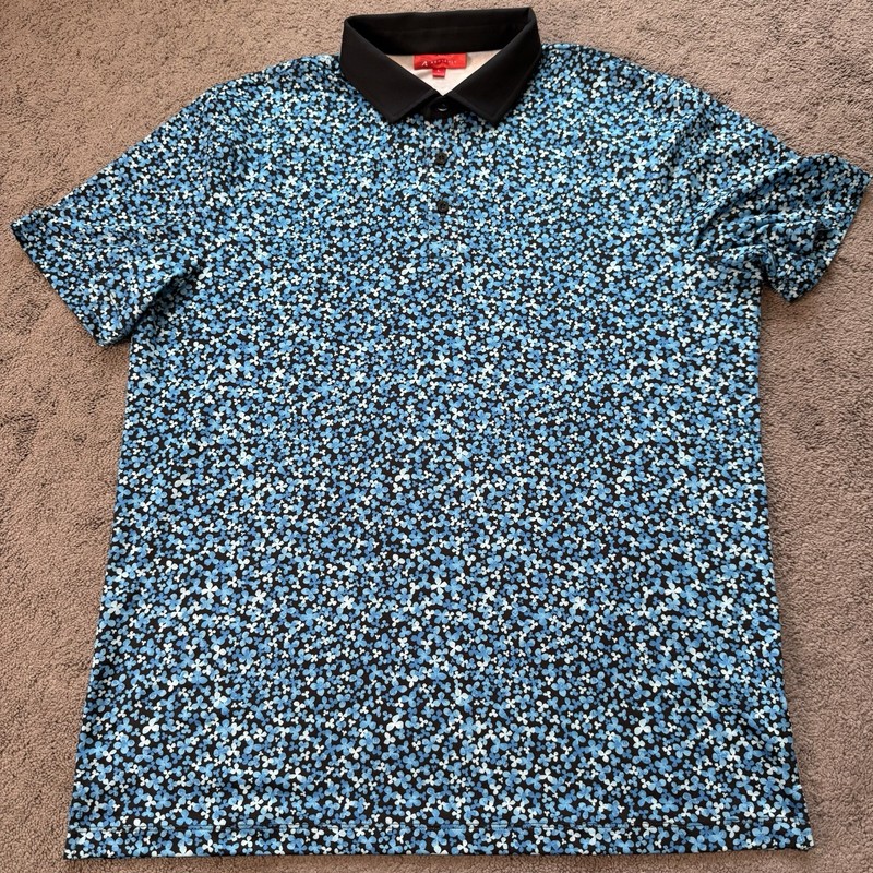 Redvanly Floral Print Performance Golf Polo Shirt Men’s L