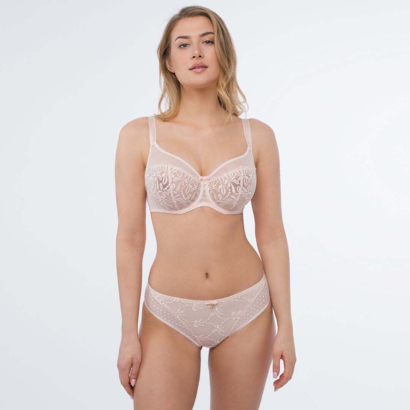 Samanta Donna Sheer Embroidered Balconette Bra New Women's Pink Lingerie A143 gallery