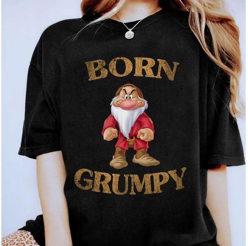 Born Grumpy Seven Dwarfs Full Characters Portrait Shirt, Family Match
