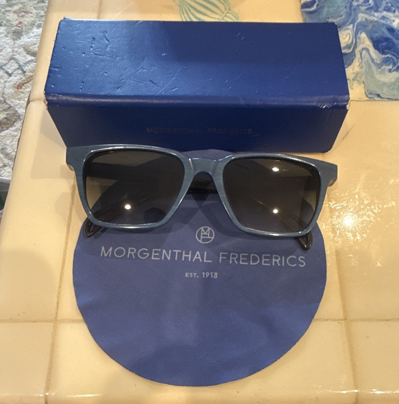 Morgenthal Frederics Skyline Rectangular Blue UV400 Genuine Horn Made In Germany