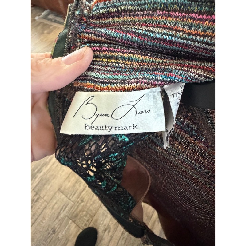Byron Lars Beauty Mark Sweater Dress Size 4 Multi Patchwork High Raglan Sleeve gallery