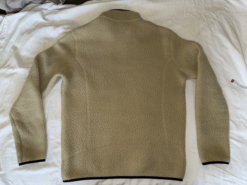 Patagonia Retro Pile Quarter Zip Fleece Mens S Tan Khaki Navy 22811 gallery