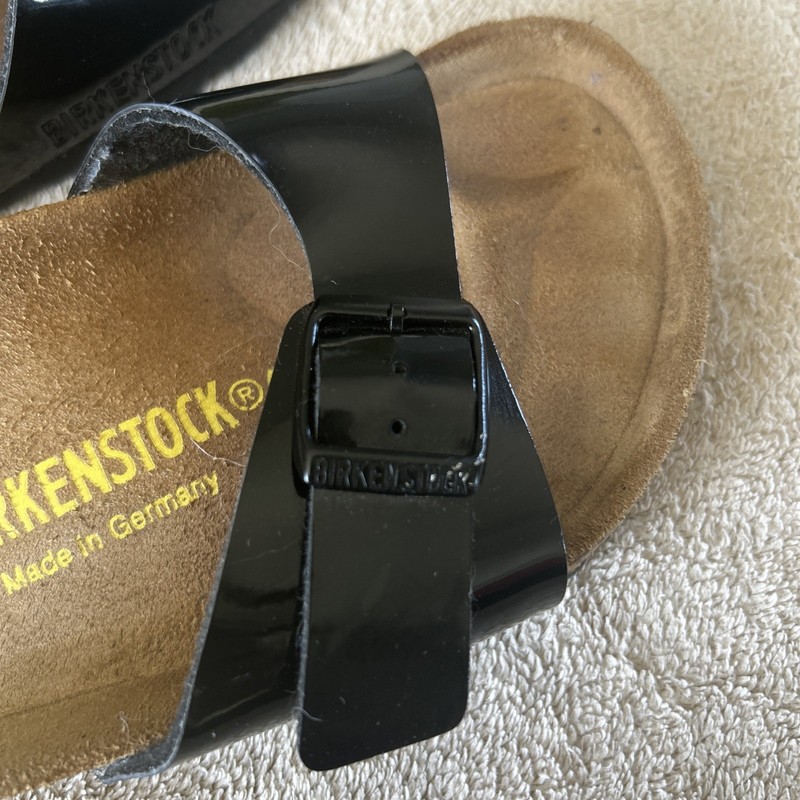 Birkenstock Madrid Birko Flor Sandal Black Patent Slide EU 35 Women’s 5.5-6 gallery