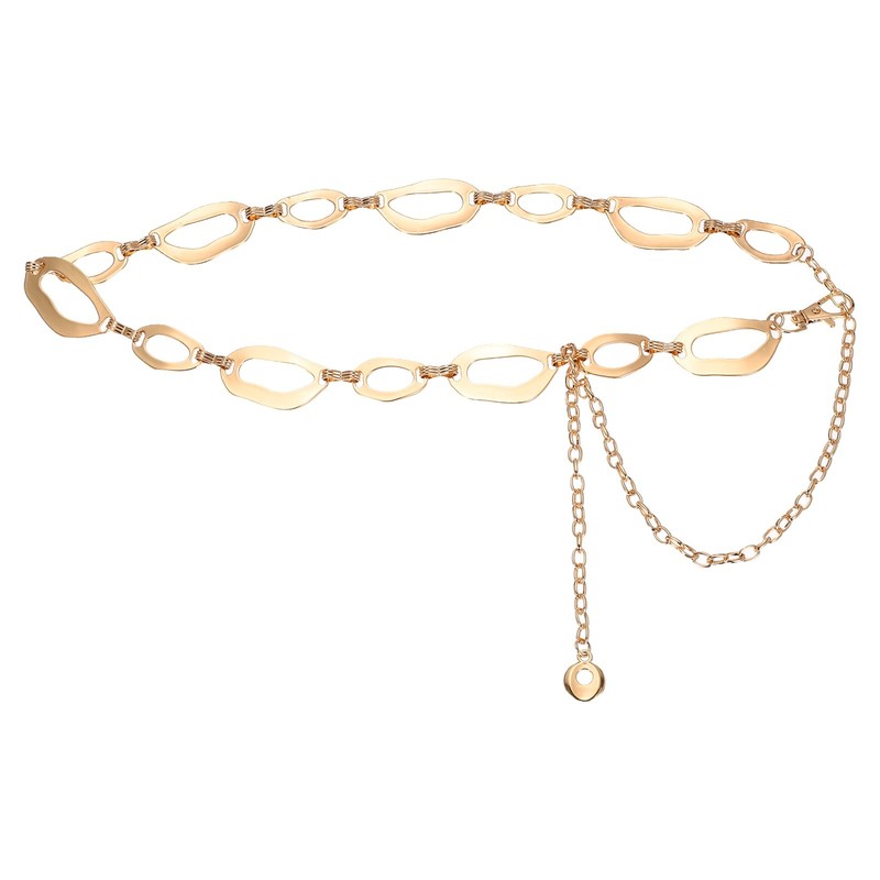 Gold Metal Waist Belt for Women, 120 x 2.4cm / 47.24 x 0.94inch
