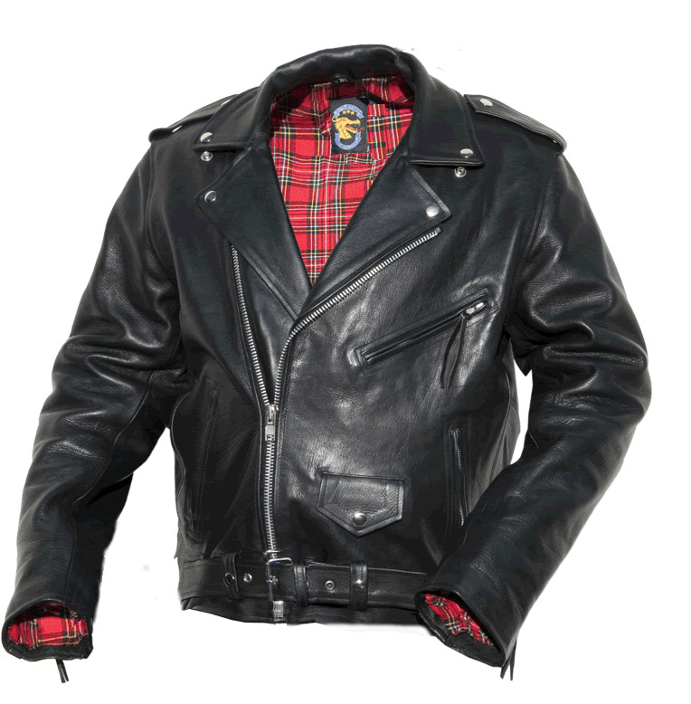 Herren Lederjacke Perfecto Motorradjacke Stierleder schwarz klassisch NEU