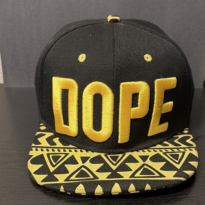 DOPE Black Yellow Geometric Brim Snapback Cap Adjustable Unisex Hip Hop gallery