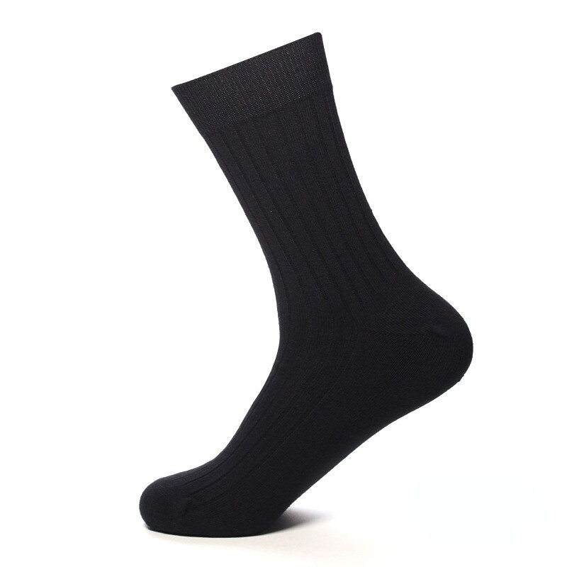 5 Pairs of men’s solid color cotton business sweat-wicking deodorant stockings