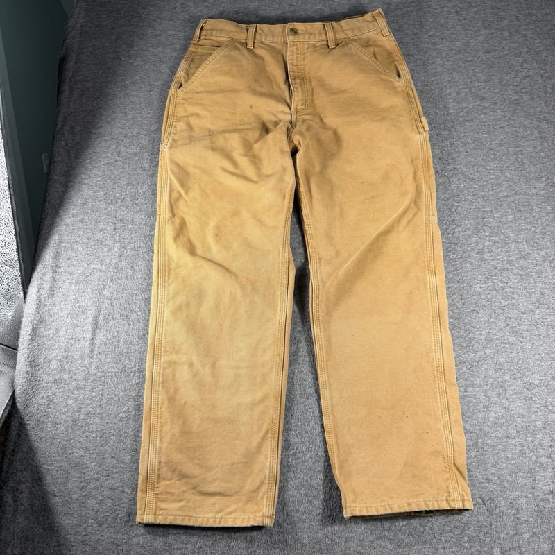 Carhartt Men B111 Flannel Lined Dungaree Pants 32×30 Work Carpenter Hunting