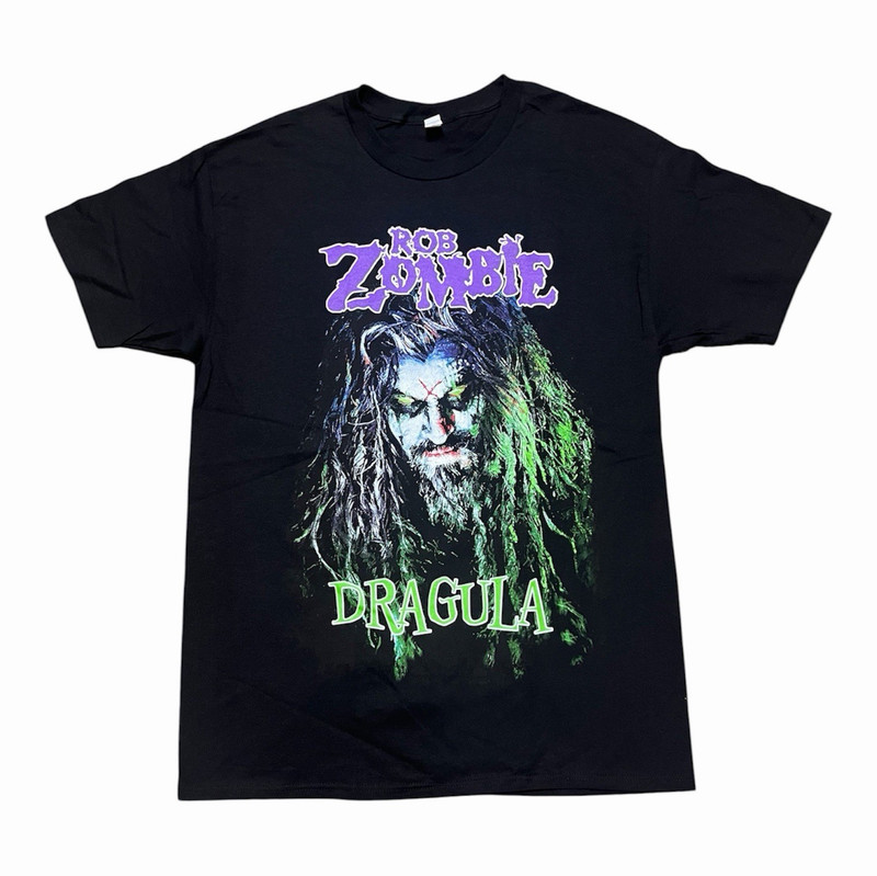 Men’s Black Rob Zombie Dragula Graphic Print Crew Neck Short Sleeve T-Shirt L