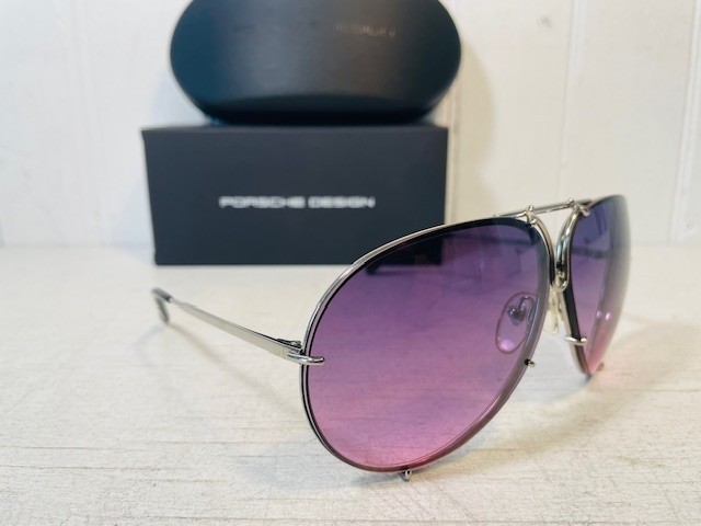 PORSCHE DESIGN P8478 Titanium Frame w 69mm Oversized Purple Lens Aviator $540 gallery