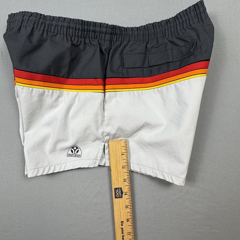 RARE Vintage Mega Sport 70’s 80’s Men Large Swim Trunks Shorts Colorblock Retro gallery