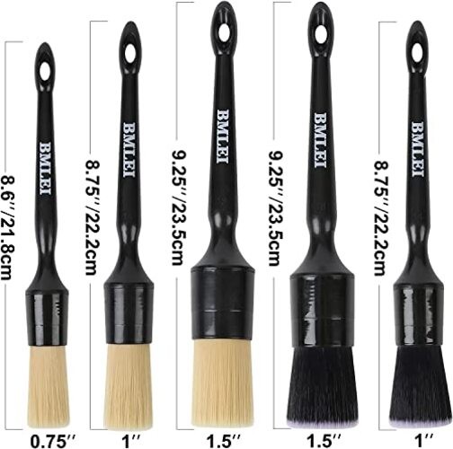 5pcs Car Detailing Brushes Set - Boars Hair Auto Car Detail Kit No 1 gallery