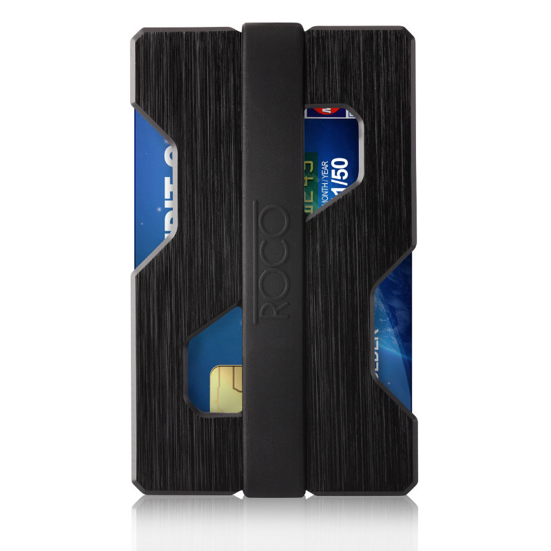 Roco Minimalist Aluminum Slim Wallet RFID Blocking Money Clip-Futuristic Design gallery