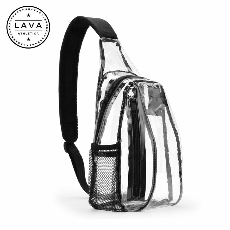 Men Women Clear PVC Shoulder Crossbody Transparent Backpack Chest Bag Waterproof
