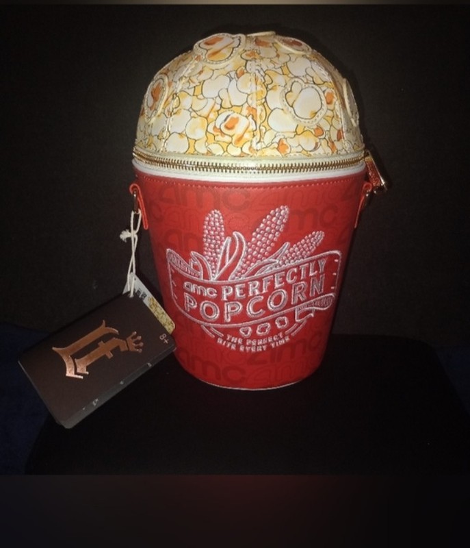NWT Loungefly x AMC Theatres Perfectly Popcorn Red Crossbody Bag Zip Strap