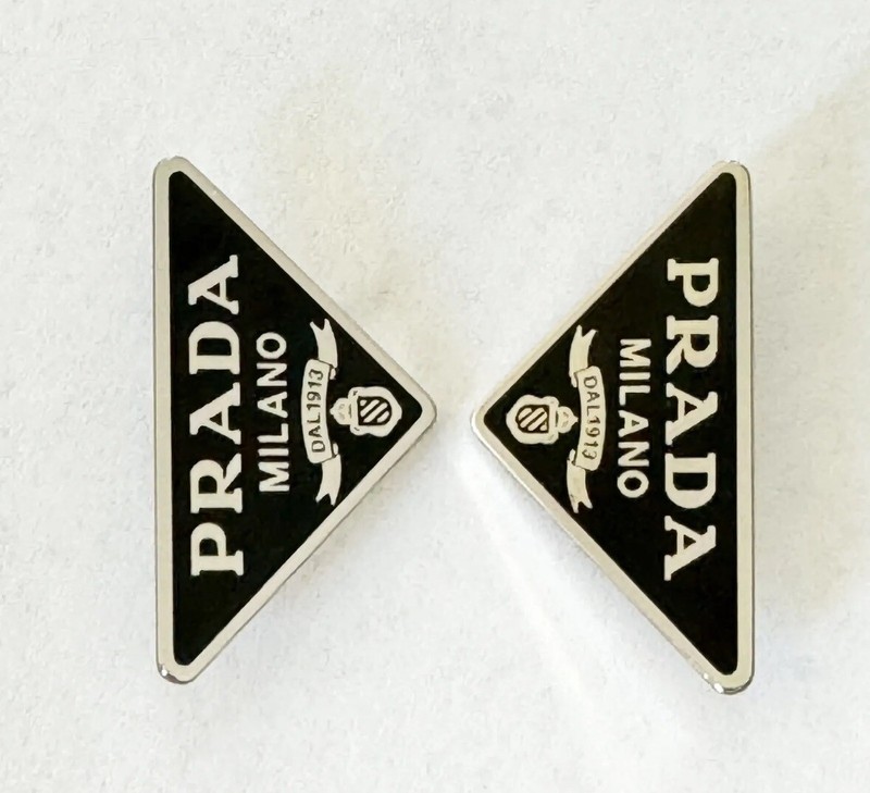 Prada 13ZS 14ZS Sunglasses Triangle Logo Replacement Parts Black Silver 1-Pair gallery