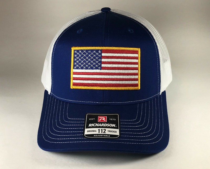 Richardson 112 American Flag 6 Panel Adjustable Snapback Trucker Mesh Hat gallery