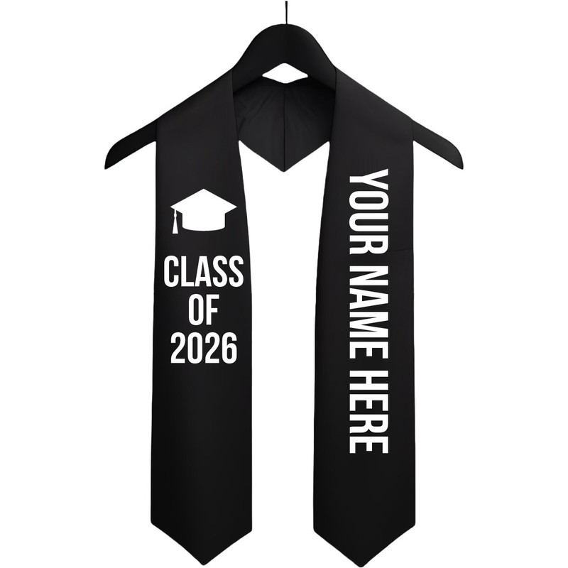 Graduation Stole 2026 Custom Name Class of 2026 Senior Grad Sash Satin