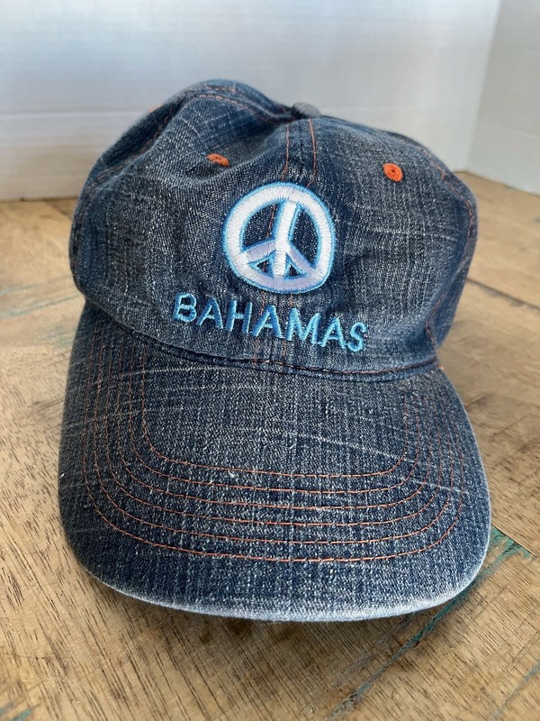 Bahamas Blue Hat Adjustable Adult Size OSFA Peace Blue Hat Baseball Cap